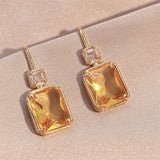 GEOMETRIC - Yellow Square Drop Earrings