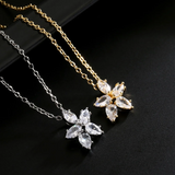 LEIGH - Marquise Cut Floral Inspired Pendant