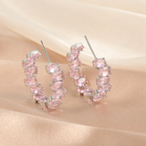 HAYWORTH - Oval Cut C Shaped Hoop Earrings