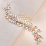 Elegant Gold Plated Leaf Inspired Hair Comb