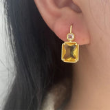 GEOMETRIC - Yellow Square Drop Earrings