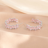 HAYWORTH - Oval Cut C Shaped Hoop Earrings