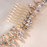 Elegant Gold Plated Leaf Inspired Hair Comb
