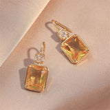 GEOMETRIC - Yellow Square Drop Earrings