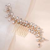 Elegant Gold Plated Leaf Inspired Hair Comb