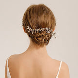 Elegant Gold Plated Leaf Inspired Hair Comb