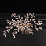 Rose Gold Statement Crystal Spray Hair Comb