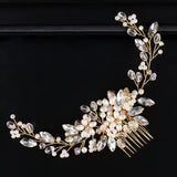 Floral Pearl and Crystal Hair Comb