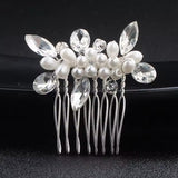 Simulated Pearl and Crystal Hair Comb