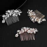 Crystal Flower Hair Comb
