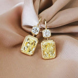 GEOMETRIC - Yellow Square Drop Earrings