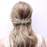 Pearl Leaf Crystal Hair Comb