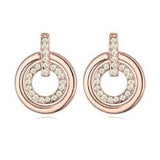 SOLA - Double Circle Crystal Pierced Earrings