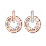 SOLA - Double Circle Crystal Pierced Earrings