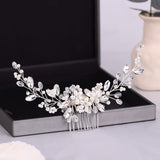 Floral Pearl and Crystal Hair Comb