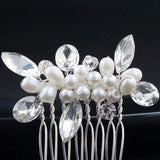 Simulated Pearl and Crystal Hair Comb