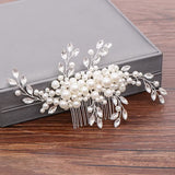 Elegant Simulated Pearl and Crystal Hair Comb