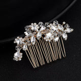 Crystal Flower Hair Comb