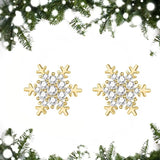 Cubic Zirconia Snowflake Stud Earrings