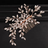 Rose Gold Statement Crystal Spray Hair Comb