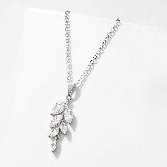 LEIGH - Marquise Cut Leaf Inspired  Pendant
