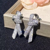 SOLA - Pavé Bow Knot Stud Earrings