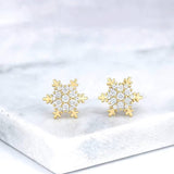 Cubic Zirconia Snowflake Stud Earrings
