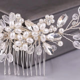 Floral Pearl and Crystal Hair Comb