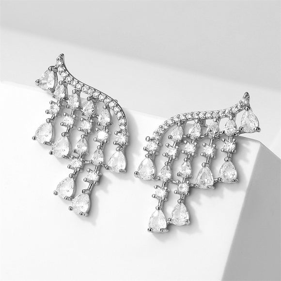 Pear Cut Drop Pierced Earrings