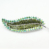 Crystal Leaf Brooch