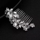 Crystal Flower Hair Comb