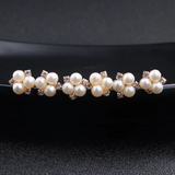 Austrian Crystal and Simulated Pearl Bridal Hairpins x 6