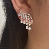 Pear Cut Drop Pierced Earrings