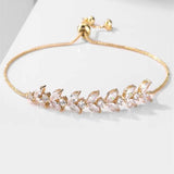 LOMBARD - Marquise and Round Cut Leaf Inspired Adjustable Bracelet