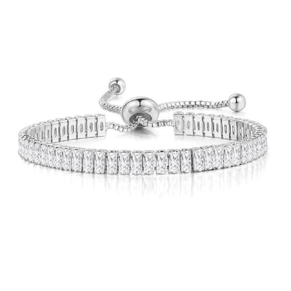 Baguette Cut Adjustable Tennis Bracelet