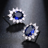 Oval Stud Pierced Earrings