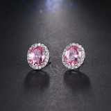 Oval Pavé Pierced Earrings