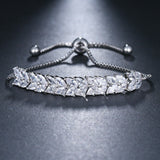 HARLOW - "Jean" Marquise Cut Leaf Inspired Adjustable Bracelet
