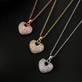 Luxury Pavé Heart Pendant Necklace