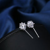 Stylish White Gold plated & Cubic Zirconia Stud Pierced Earrings