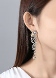 Cubic Zirconia Statement Chandelier Pierced Earrings