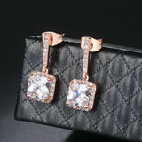KELLY - "Gigi" Square Cut Drop Pierced Earrings