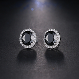 Oval Pavé Pierced Earrings