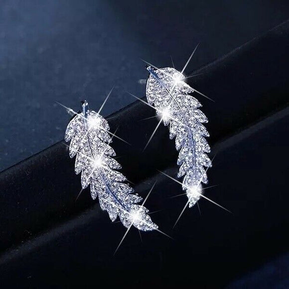 Delicate Feather Pierced Earrings