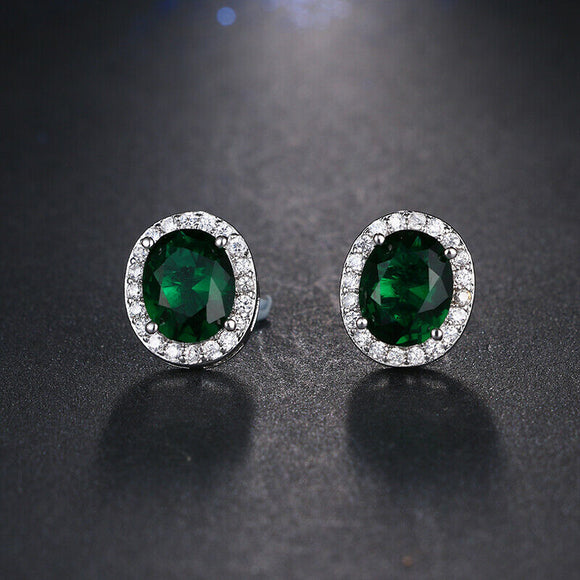 Oval Pavé Pierced Earrings