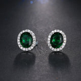 Oval Pavé Pierced Earrings