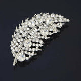 Crystal Leaf Brooch