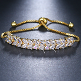 HARLOW - "Jean" Marquise Cut Leaf Inspired Adjustable Bracelet