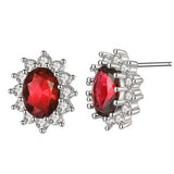 Oval Stud Pierced Earrings