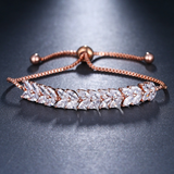 HARLOW - "Jean" Marquise Cut Leaf Inspired Adjustable Bracelet